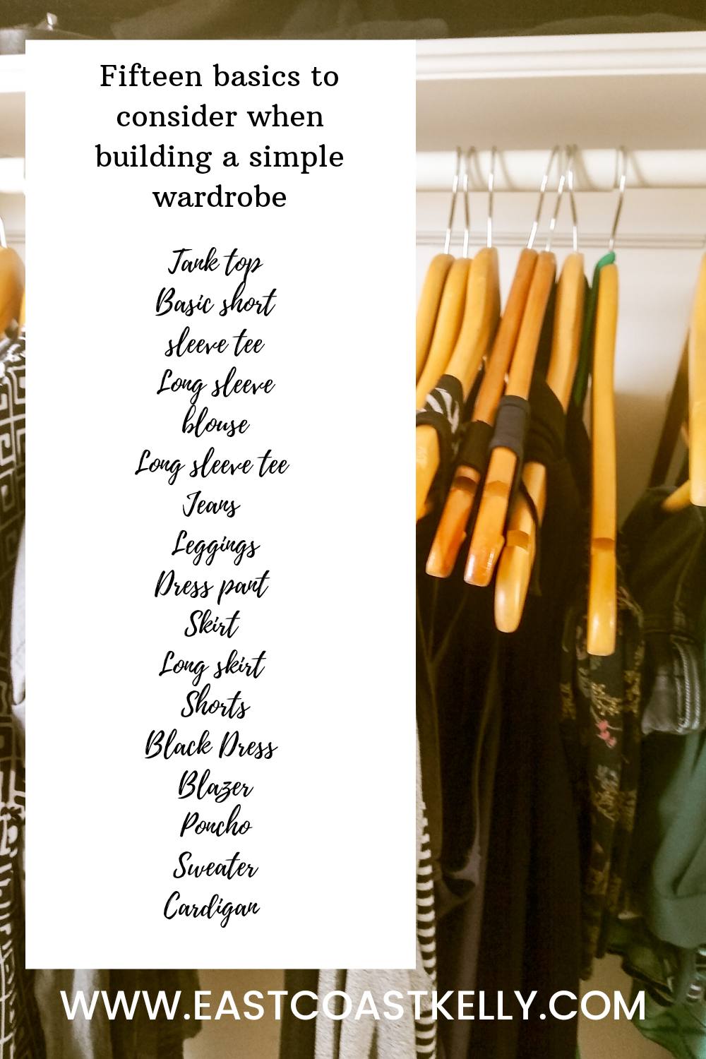 A picture of my closet with blog title. 