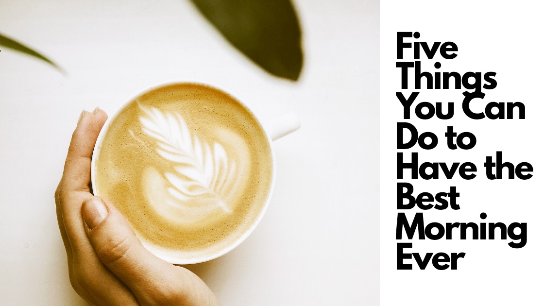 Blog image title with a hand holding a coffee.