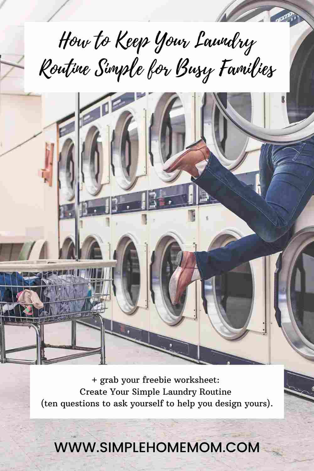 A picture of a person falling into a washer.