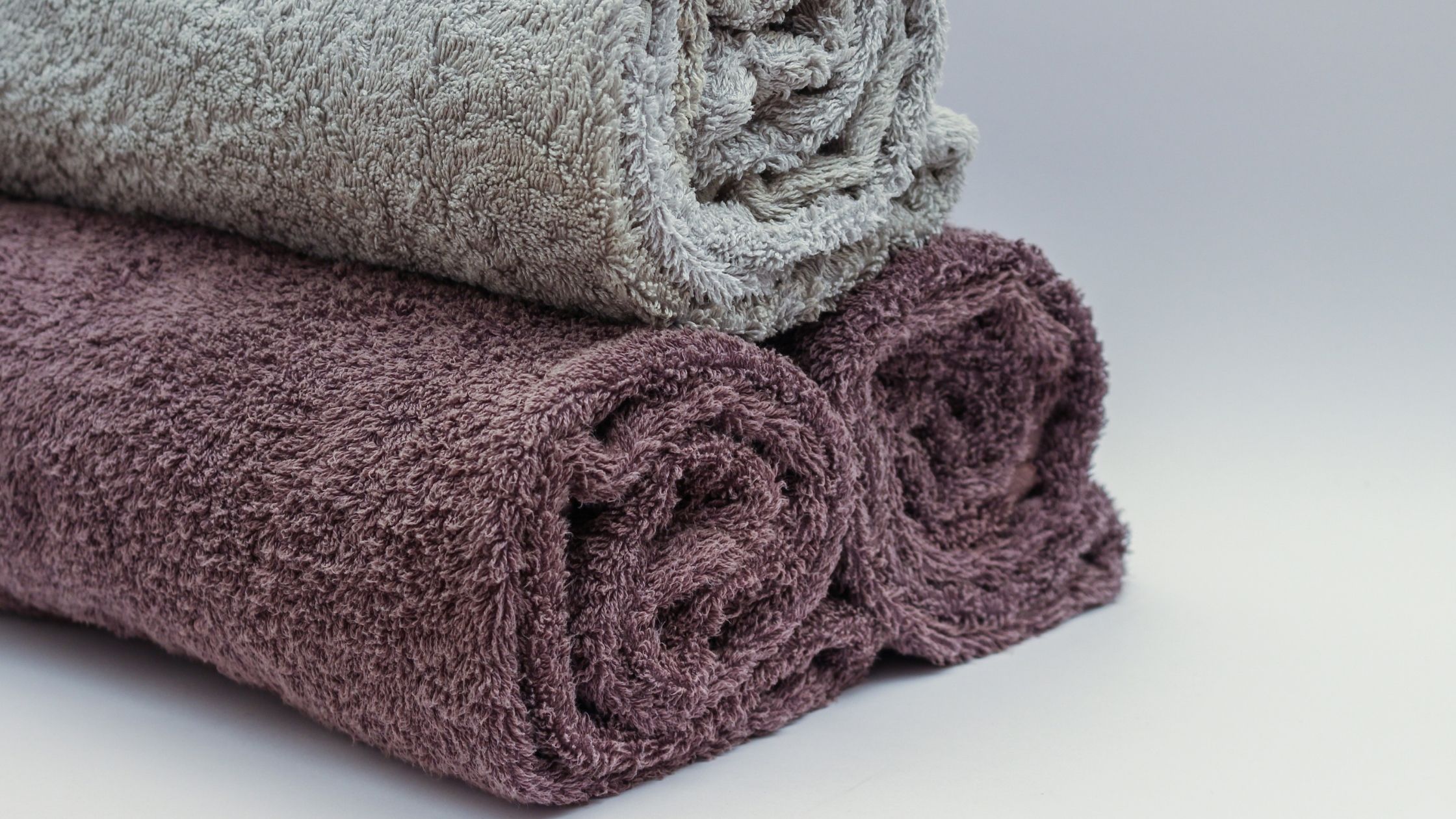 A picture of rolled up towels.